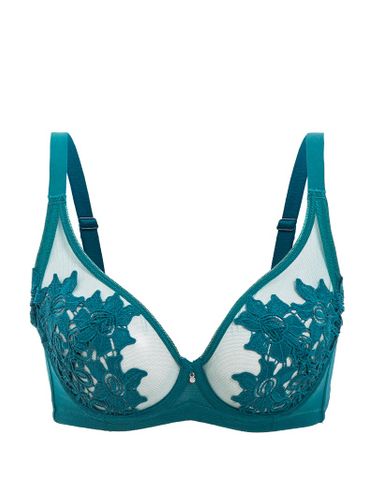 Áo ngực nữ có gọng iBasic không mút ren lưới thêu hoa cup 3/4 - BRAW166