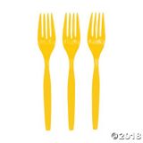 Nĩa nhựa công chuá vàng - Yellow Princess plastic fork