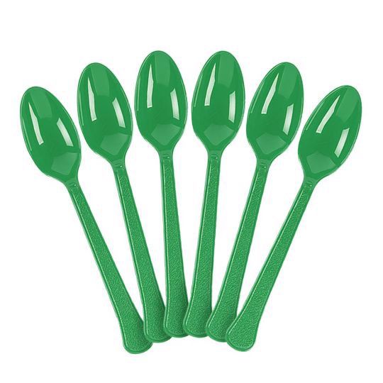 Green plastic spoons Party Vui