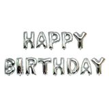 Bong bóng chữ happy birthday bạc 40cm - Silver happy Birthday foil balloon set