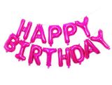 Bong bóng chữ happy birthday hồng trơn 40cm - Happy Birthday pink foil balloon set