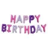 Bong bóng chữ happy birthday nhiều màu trơn 40cm - Happy Birthday full color foil balloon set