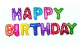 Bong bóng chữ happy birthday nhiều màu 40cm - Muticolor happy Birthday foil balloon set