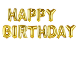 Bong bóng chữ happy birthday vàng đồng 40cm - Gold happy Birthday foil balloon set