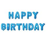 Bong bóng chữ happy birthday xanh ngôi sao 40cm - Blue happy Birthday foil balloon set