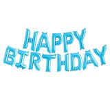 Bong bóng chữ happy birthday xanh da trời trơn 40cm - Happy Birthday blue foil balloon set
