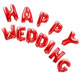 Bong bóng chữ happy wedding đỏ 40cm - Happy Wedding letter balloon set