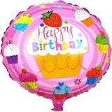 Bong bóng hình chữ happy birthday bánh cupcake - Foil balloon
