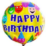 Bong bóng hình chữ happy birthday mặt cười - Happy Birthday Smile Face Foil Balloon (45cm)