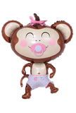 Bong bóng hình khỉ bé gái - Baby girl monkey foil balloon