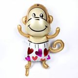 Bong bóng hình khỉ quần tim - Love monkey foil balloon