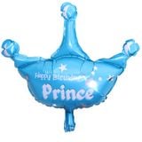 Blue crown prince foil balloon