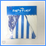 Dây cờ tam giác họa tiết xanh dương - Patterned blue party flag bunting