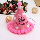 Nón sinh nhật chữ Happy Birthday Princess màu hồng - Princess Happy Birthday party hat