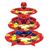 Khay bánh cupcake spiderman - 3-tiered cupcake spiderman