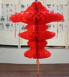 Đèn xếp tứ trụ Trung Quốc - Honeycomb red Chinese lantern