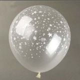 Bong bóng trong in ngôi sao 6/gói - Transparent star balloons 6/pack