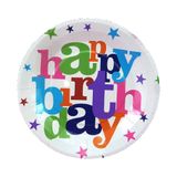 Dĩa giấy chữ Happy Birthday 23cm 6/gói - Happy Birthday paper plates 9