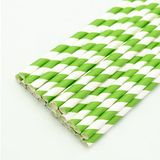 Ống hút giấy sọc xanh lá - Paper straws green stripes