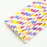 Ống hút chấm bi nhiều màu - Multi Colored Polka Dot Paper Straws