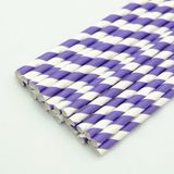 Ống hút giấy sọc tím - Paper straws dark purple stripes