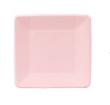 Dĩa hồng vuông 18cm 20/gói - Square pink paper plates 7