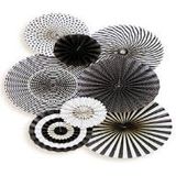 Bộ quạt hoa cúc sọc 6/gói - Paper fan stripes 6/pack