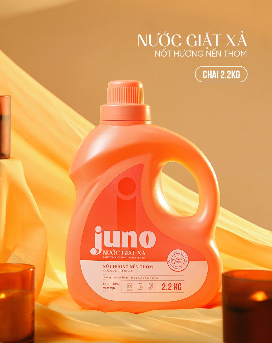 2 Chai Nước Giặt Xả Nốt Hương Nến Thơm