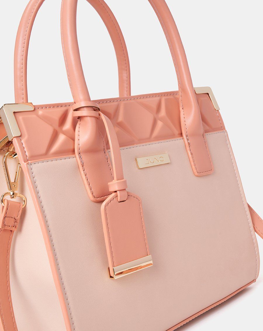 Túi Xách Trung Tote Trung Dập Nổi Hoạ Tiết