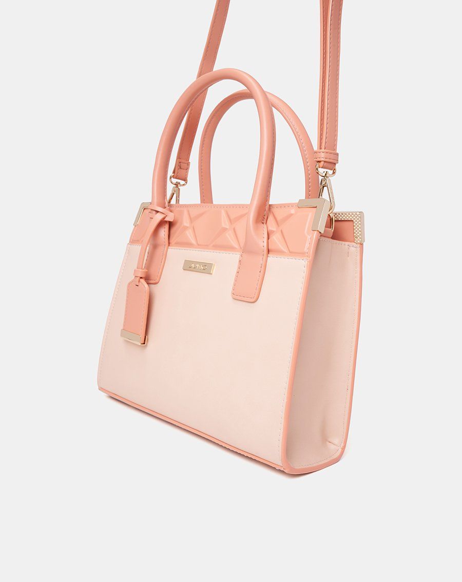 Túi Xách Trung Tote Trung Dập Nổi Hoạ Tiết