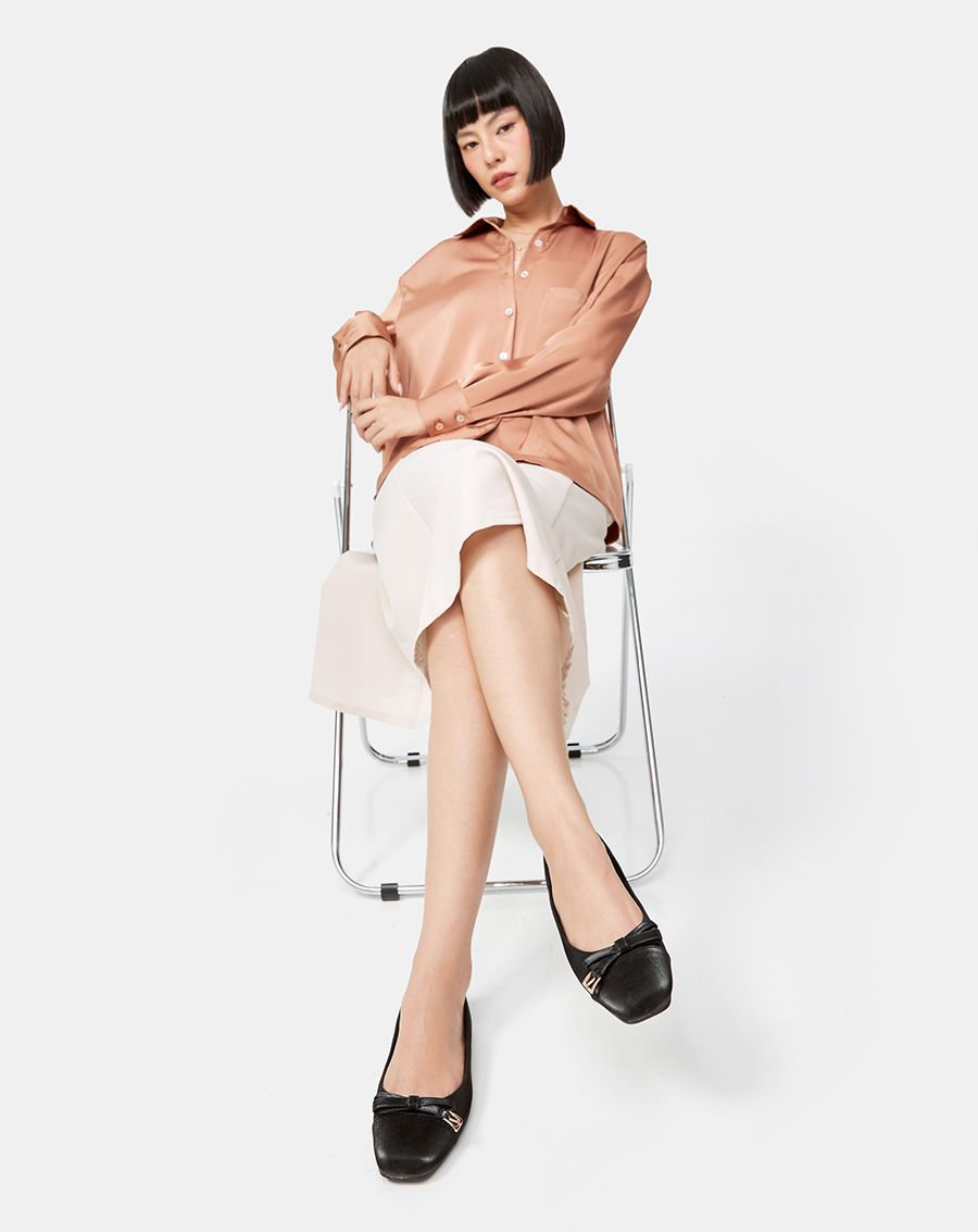 Giày Búp Bê Ballerina Trang Trí Nơ