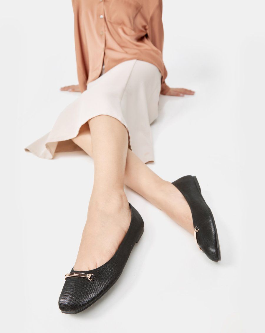 Giày Búp Bê Ballerina Đính Khóa Trang Trí