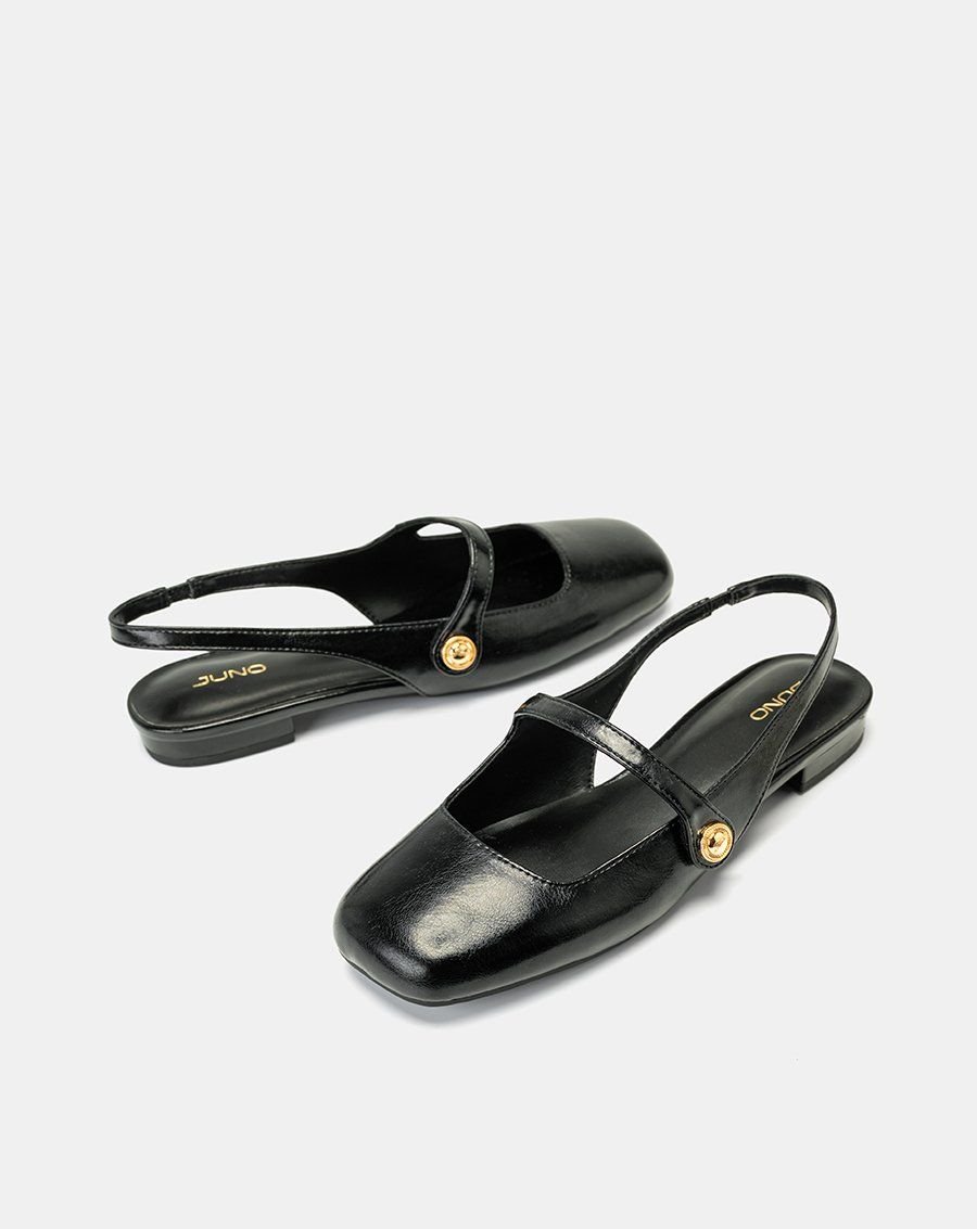 Giày Búp Bê Slingback Mũi Tròn