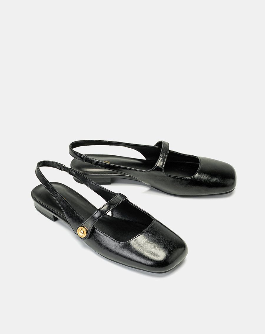 Giày Búp Bê Slingback Mũi Tròn