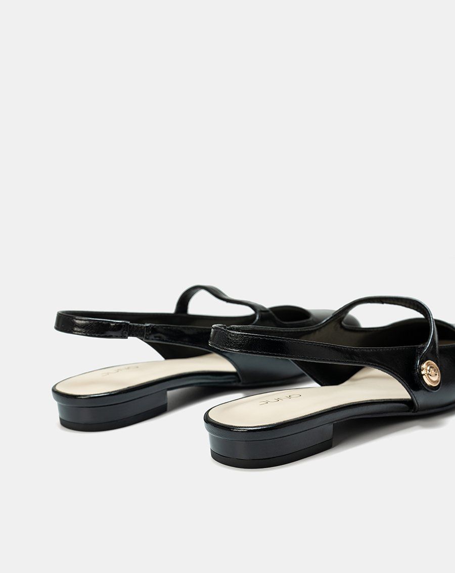 Giày Búp Bê Slingback Mũi Tròn