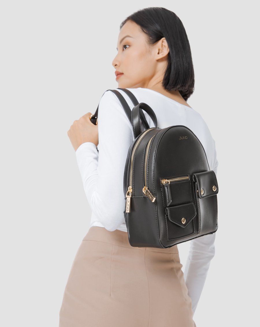 Balo 2 ngăn có túi nhỏ trang trí phía trước