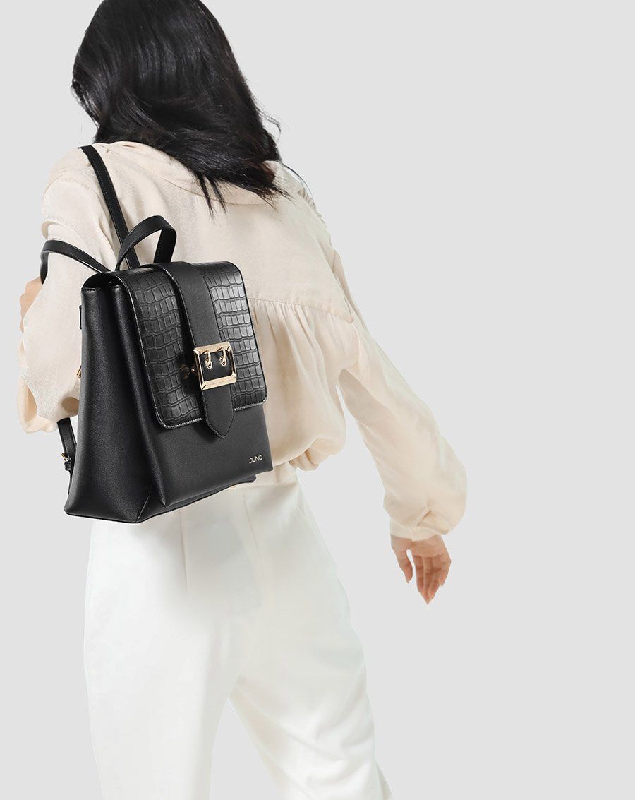 Balo buckle phối si vân