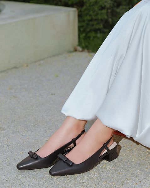 Giày Cao Gót Slingback Gót Vuông
