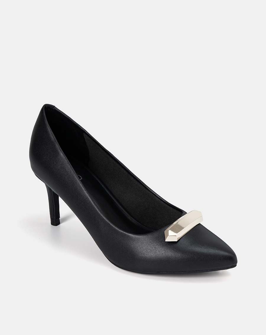 Giày cao gót pump đính khóa trang trí