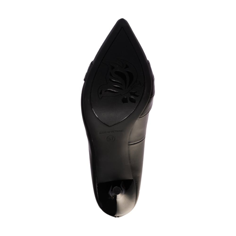 Giày cao gót 9cm mũi nhọn trang trí nếp gấp CG09068