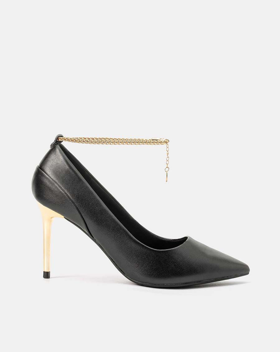 Giày cao gót pump quai xích trang trí cổ chân