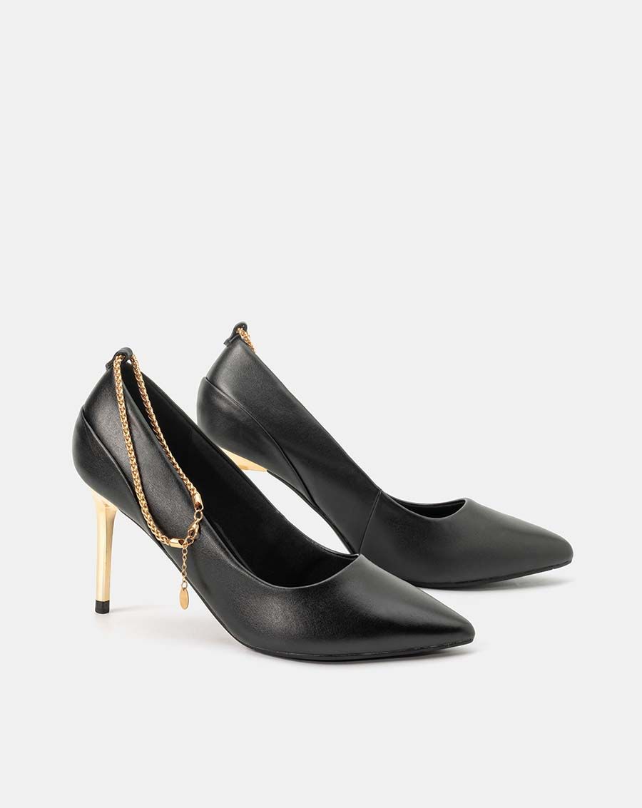 Giày cao gót pump quai xích trang trí cổ chân