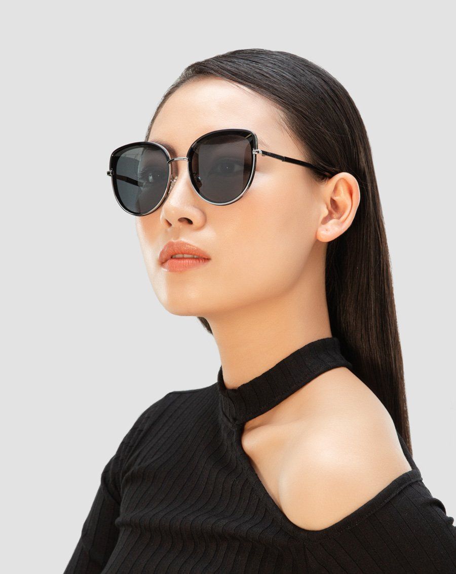 Mắt kính mắt mèo kim loại phối nhựa