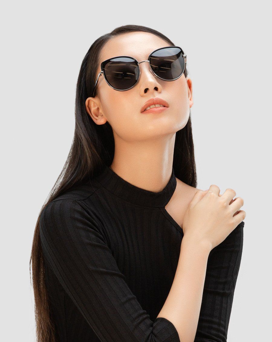 Mắt kính mắt mèo kim loại phối nhựa