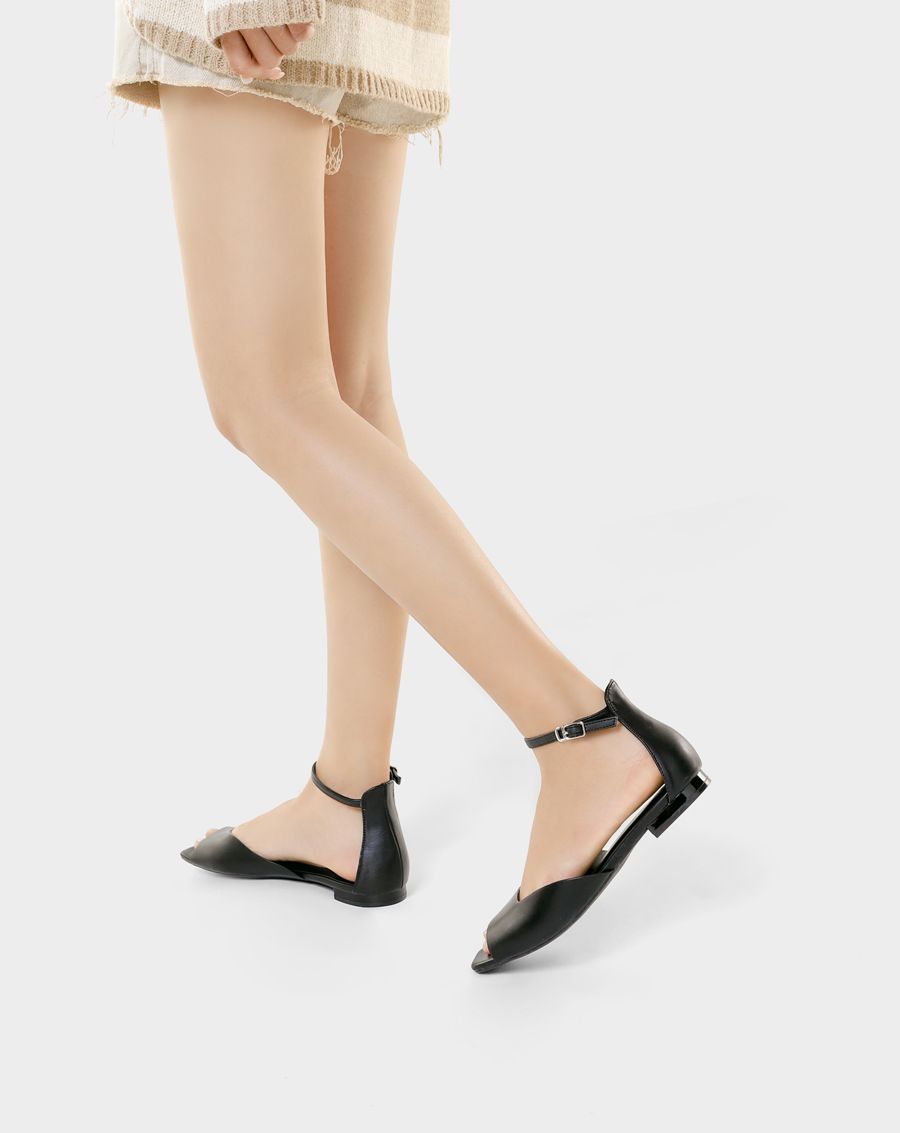 Giày sandal hở mũi có dây cổ chân