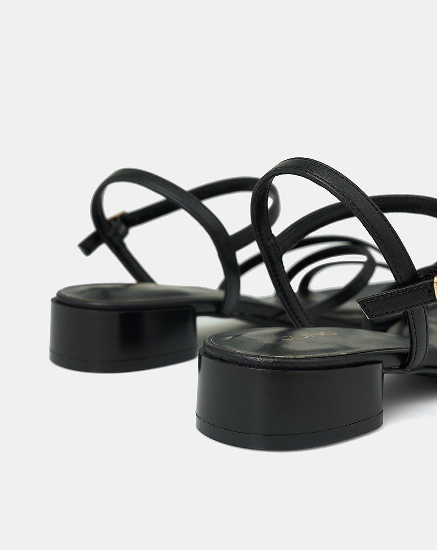 Giày Sandal Gót Thấp Quai Chéo
