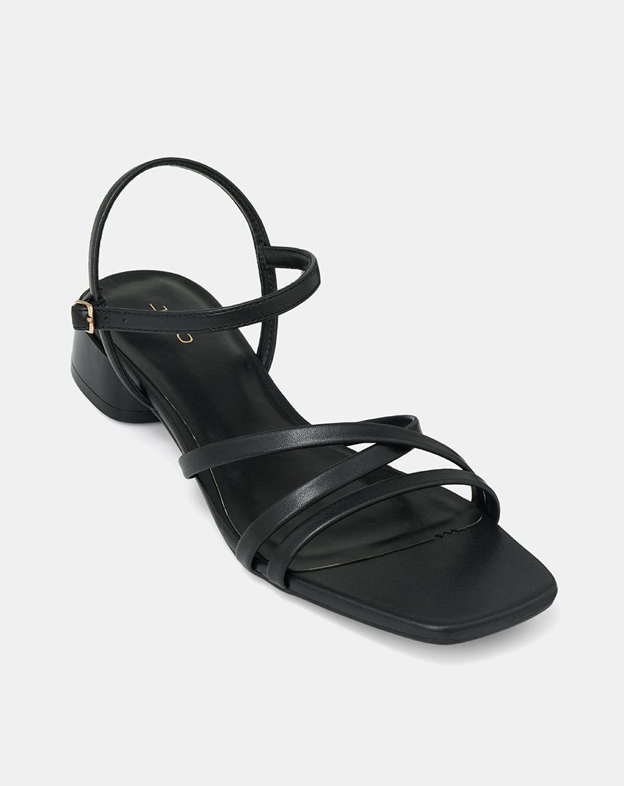 Giày Sandal Gót Thấp Quai Chéo
