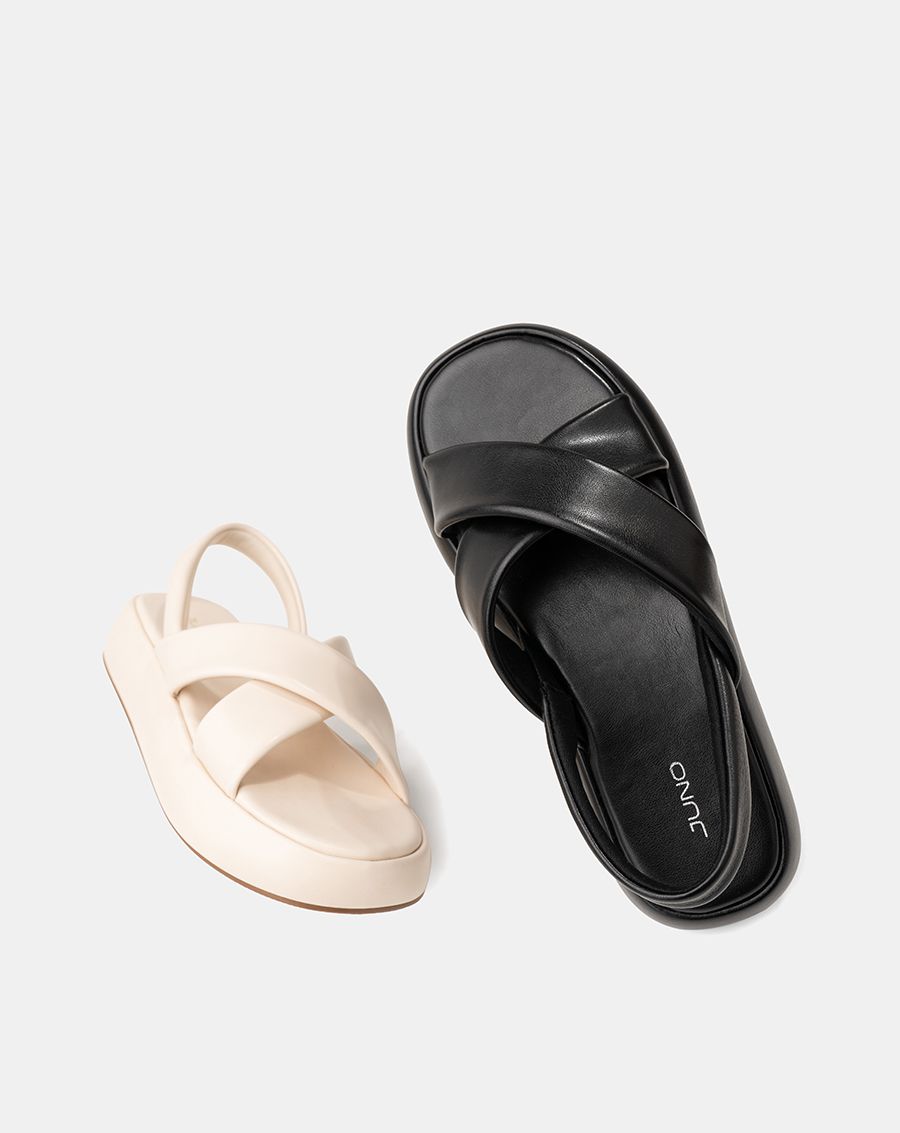 Giày Sandal Quai Chéo Hiệu Ứng Phồng