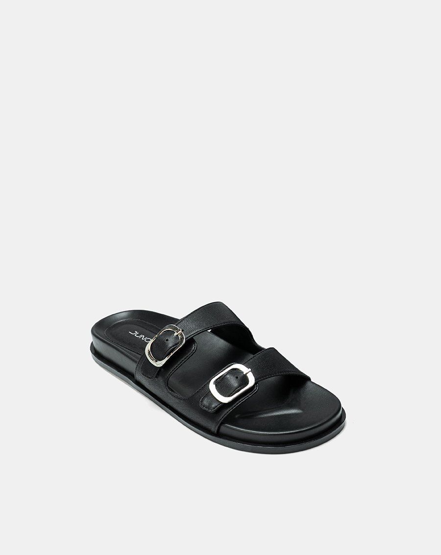 Giày Sandal Quai Ngang Phối Khóa Trang Trí