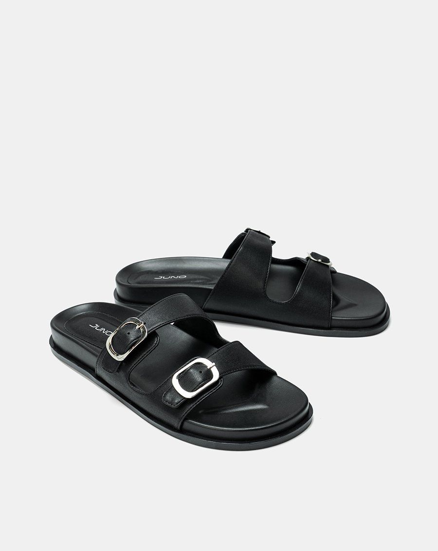 Giày Sandal Quai Ngang Phối Khóa Trang Trí